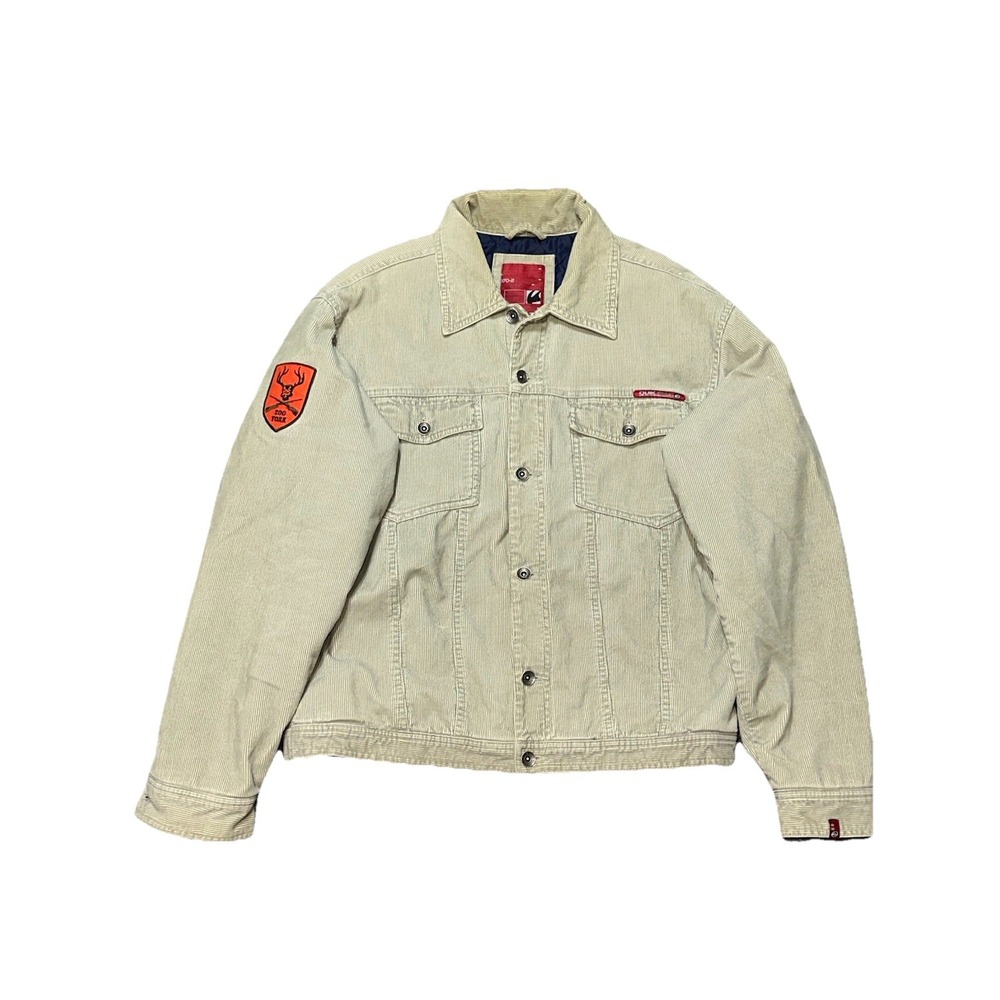 Vintage Y2K Quicksilver Quick Jeans Corduroy Quilted Lined Jacket Zoo York Patch